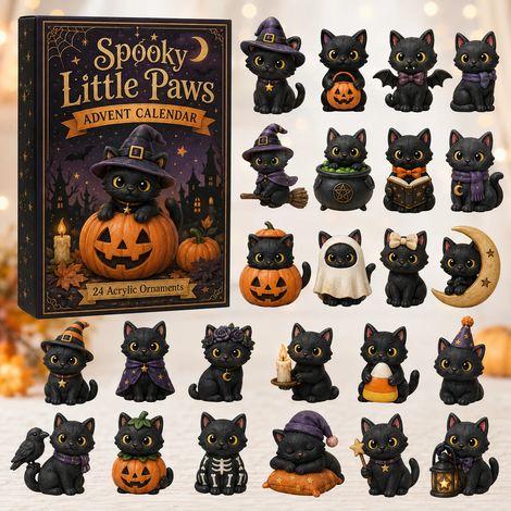 Spooky Little Paws Halloween-Countdown-Kalender 2026 – Halloween 2026 für Katzenliebhaber –