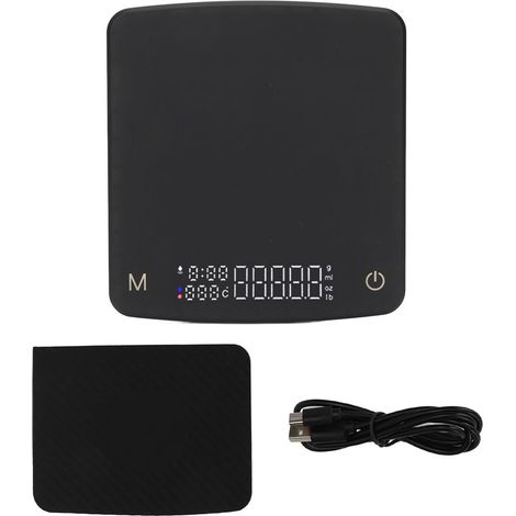 Petite balance à café numérique pour cafetière filtre, rechargeable, avec minuteur automatique, pour la cuisine et les aliments, 500 g/0,01 g (1/5)