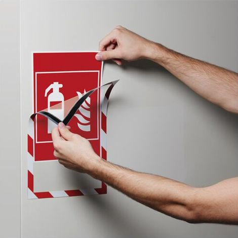 Magnetrahmen Security A4, 5 Stück, kratzfest, rot-weiß Maße in mm (BxH): 236 x 323