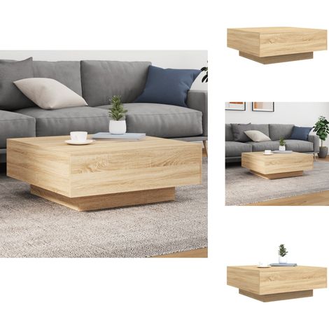 Table basse chêne sonoma 80x80x31 cm bois d'ingénierie - Table Basse - Meuble Salon - Table D'appoint - Table Design - Table En Bois (1/5)