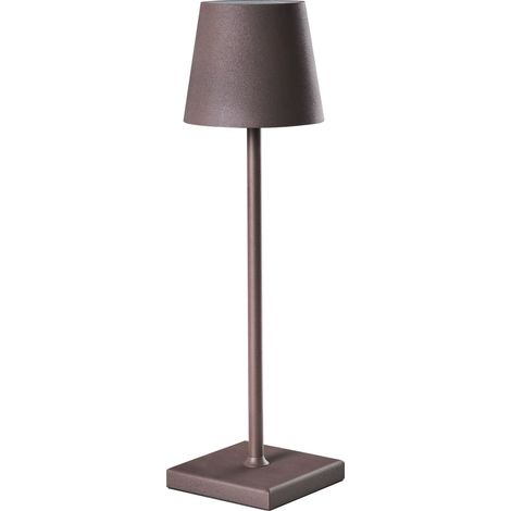 Table Lamp Brown Aluminium Indoor Outdoor Modern with Touch Switch USB Cable Charging Wireless BACEIRO