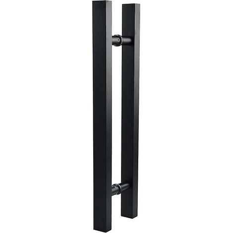 poigne Coulissante De Porte De Grange, Noir Mat, Poigne En H Double Face Pour Porte En Verre/bois, Acier Inoxydable (1/3)