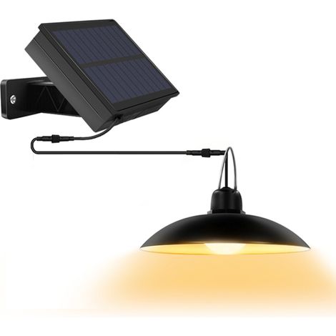 Suspension solaire à 16 LED, éclairage d'abri de jardin avec 2 niveaux de luminosité réglables, étanchéité IP65, pour intérieur et extérieur (jardin, terrasse, balcon, maison). (1/5)