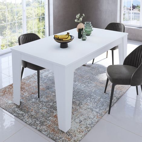Ausziehbarer Tisch Sassetta, Ausziehbar, Mittelverlängerung, Maximal 220 cm, 220x88x78h cm Weiß (1/3)