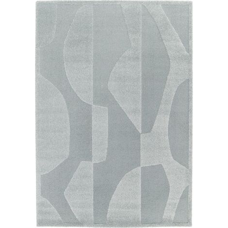 BOBOCHIC - Tapis poils courts ELIOR motif abstrait 160x230 Bleu (1/5)