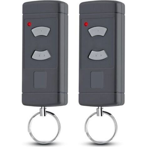 Telecomando per porta da garage in 2 pezzi per Hörmann HSE2-40, HS4-40, HSM4-40, compatibile con Hörmann, pulsanti grigi, telecomando per porta da garage a 40,685 MHz (1/5)