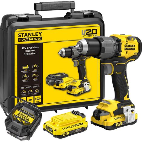 TRAPANO AVVITATORE A BATTERIA 'SFMCD726D2K-QW' 18V - 2,0 ah Litio - STANLEYFATMAX