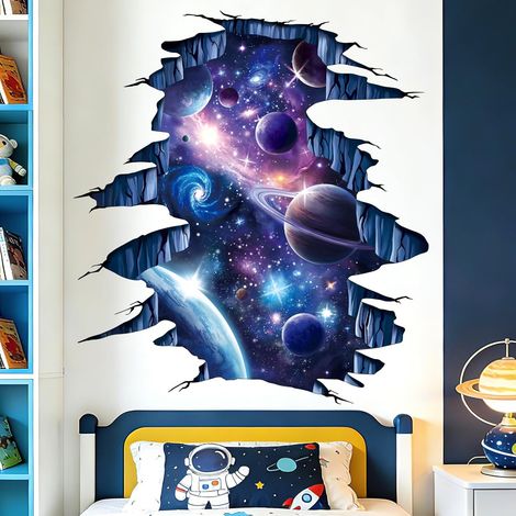 Stickers Muraux Espace Enfant 3D Autocollants Muraux Planète (1/5)