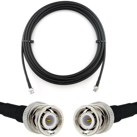 BNC mâle vers BNC mâle 5m câble coaxial — cable d'extension HF240 (LMR 240 équivalent) etanche — rallonge BNC pour Antenne CB Radio Amateur Sans fil Radio WIFI adaptateur UHF VHF (1/5)