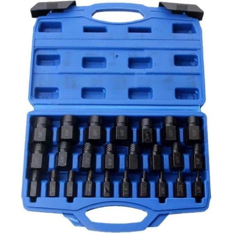 KIT ESTRATTORI 25 PZ VITI PERNI BULLONI SPEZZATI ROVINATI PRIGIONIERI CHIAVE (1/5)