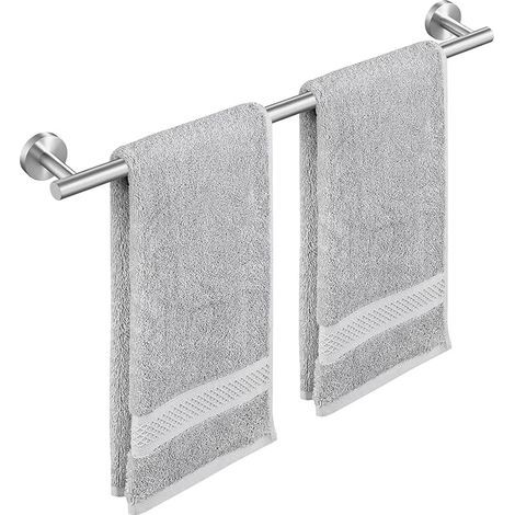 Portasciugamani da bagno a parete da 60 cm, portasciugamani da doccia, in acciaio inox SUS304 spazzolato e lucidato. (1/4)