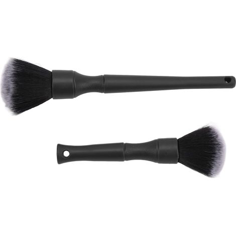 2pcs Car Detail Brushes, Soft Car Detailing Brush Set Multi Purpose Automotive Cleaning Brush Universal for Auto (Black) (1/5)
