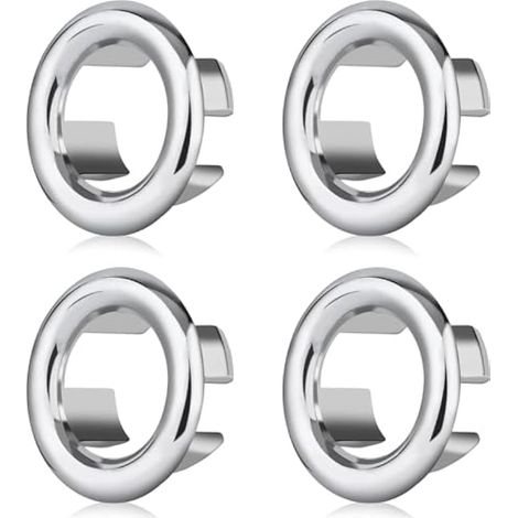Lot de 4 couvercles de trop-plein pour évier de salle de bain, couvercle décoratif pour trop-plein pour évier de cuisine, salle de bain, ouverture applicable de 22 à 24 mm (1/5)