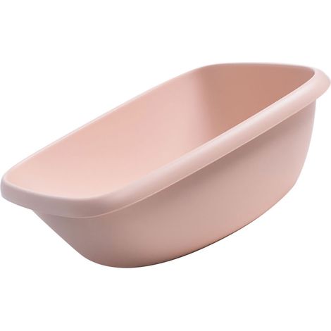 Bassin de lavage carré en plastique rose, idéal pour la vaisselle ou la vaisselle. (1/4)