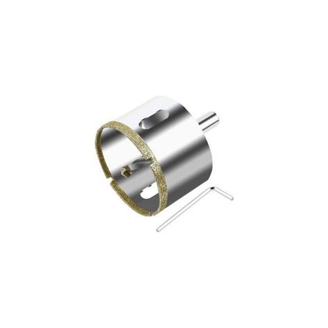 Scie cloche diamantée de 68 mm avec foret de centrage, couronne de forage creuse diamantée pour verre, carrelage, céramique, marbre, granit (1/5)