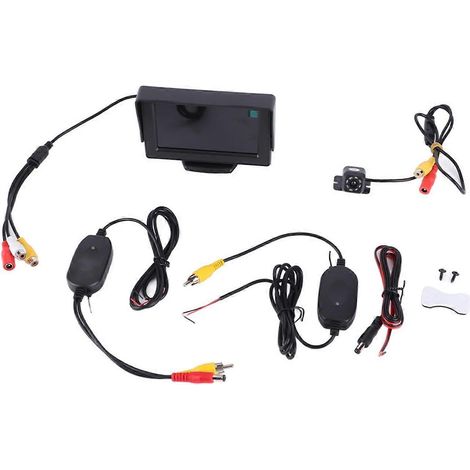 Caméra de recul sans fil pour voiture avec moniteur LCD TFT 4,3 pouces et vision nocturne (1/4)