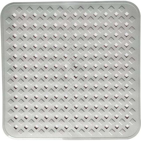 (Gris) Tapis de douche antidérapant pour peaux sensibles 53 x 53 cm, XU, Sans BPA, Tapis de douche antidérapant anti-moisissure, Tapis de sol de salle de bain lavable en machine - KZQ