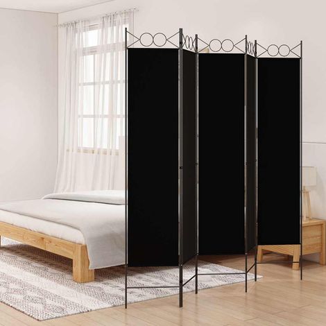 Cloison de séparation 5 panneaux-Paravent-Séparateur de pièce Noir 200x200 cm Tissu (1/5)