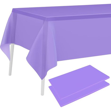 Lot de 2 nappes violettes plastique 137x274 cm rectangulaire pour fêtes & décoration