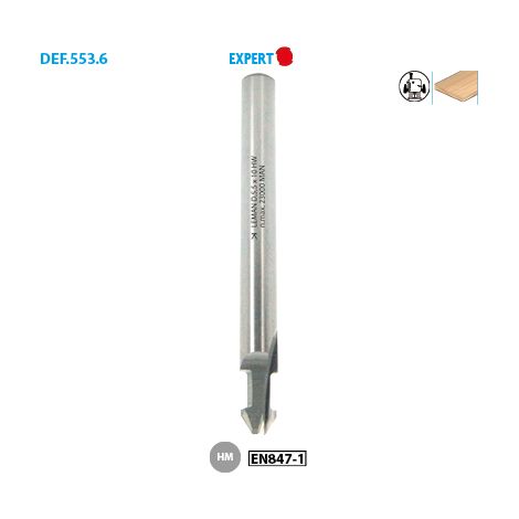 Fraise pour joint ancre HM forme ancre simple D. 5,5 mm L.U. 10 mm L.T. 60 mm Q. 6 mm - 5536.705.00 - Leman (1/2)
