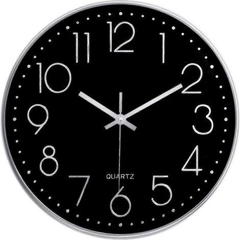 Geräuschlose 12-Zoll-Wanduhr, batteriebetriebene Quarz-Küchenuhr, moderne runde Uhr, Dekoration für Büro, Klassenzimmer, Wohnzimmer, Schlafzimmer (1/5)