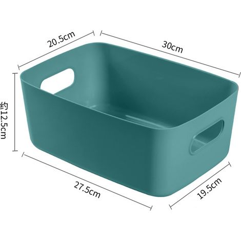 Panier de Rangement de Bureau en PP, Organisateur de Cosmétiques et Fournitures avec Poignée, Grand Modèle Vert pour Maison (1/2)