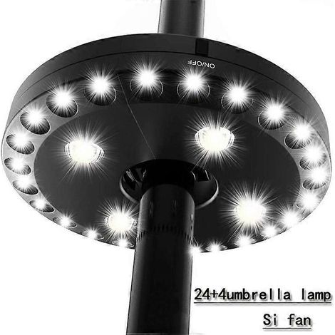 stuk terrasparasol met 3 helderheidsstanden, draadloze verlichting, 28 ledlampjes (7000K), werkt op 4 AA-batterijen (niet meegeleverd), parasollamp voor campingtent of indo (1/5)