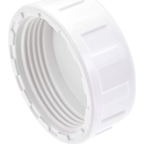 Capuchon Raccord Tuyau PVC Rond Femelle Filetage Blanc (1/5)