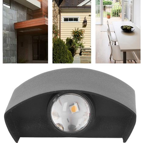 Applique murale LED étanche et décorative en alliage d'aluminium noir pour extérieur, 110-265 V, lumière chaude (1/5)
