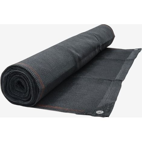 Brise Vue Jardin en Polyéthylène Renforcé 300g/m² Rouleau 2 x 10 m Résistant aux Intempéries Haute Opacité 95% Gris Anthracite avec Liseré Orange (1/3)