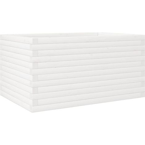 Maison Exclusive - Jardinière blanc 90x60x46 cm bois de pin massif