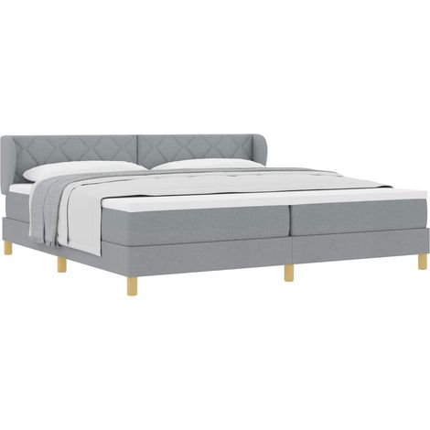 Maison Exclusive - Letto a molle con testiera Grigio chiaro 200 x 200 cm Tessuto (1/5)