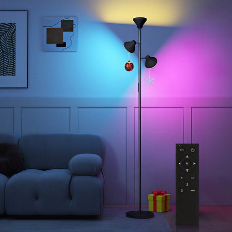 Three-Lamp Multi-Adjustable Floor Light - Black (1/5)