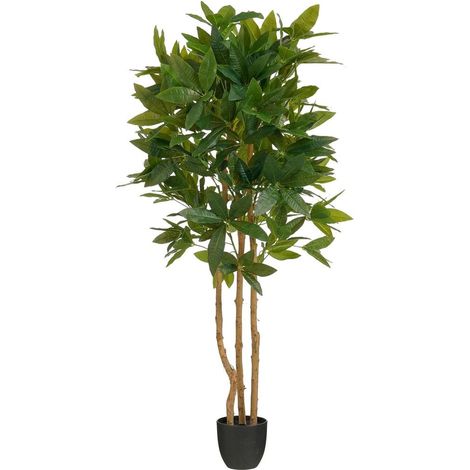 Plante artificielle Monstera fausse plante verte d'intérieur avec pot noir hauteur 150 cm - PANGIVO (1/4)