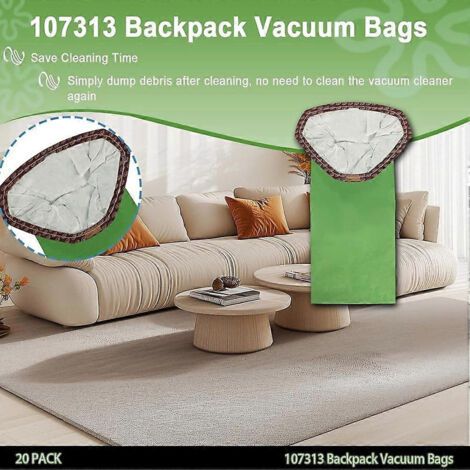 NALOOKAMIC Sacs pour aspirateur dorsal ProTeam Super Coach Pro 10 et GoFit 10 (pièce de rechange n° 107313, lot de 5) (1/4)