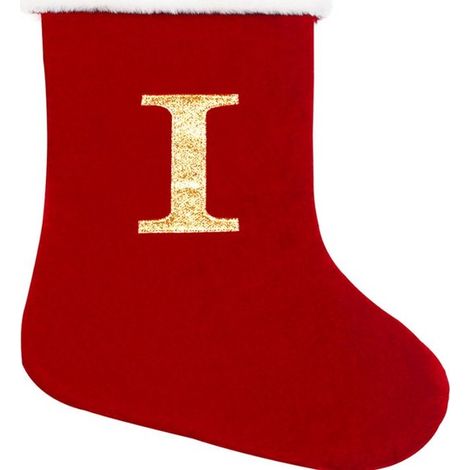 Deux grandes chaussettes de Noël à suspendre, idéales pour les sacs cadeaux du Père Noël, les sachets de bonbons, et parfaites pour décorer le sapin et la cheminée. Dimensions : 46 x 24 cm. (1/5)