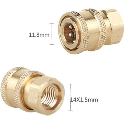 Connettori per ugelli per spruzzatori ad alta pressione, filettatura M14, connettore rapido da 1/4", componenti per il collegamento di tubi flessibili, connettori per bombole di schiuma da neve (1/3)