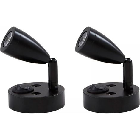LED-Leselampe mit Schalter für Wohnmobile, Wohnwagen und Boote, 12 V, warmweißes Licht, schwarz, 2er-Pack (1/5)