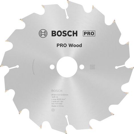 Bosch PRO Wood Kreissägeblatt, 190 x 2 x 30 mm, T16