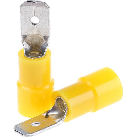 Cosse faston RS PRO, Isolé, Jaune