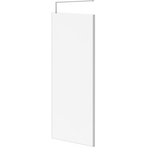 Pacco 10mm Clear Glass Polished Chrome 2000mm x 900mm Walk In Shower Screen including Wall Channel and Support Bar (1/5)