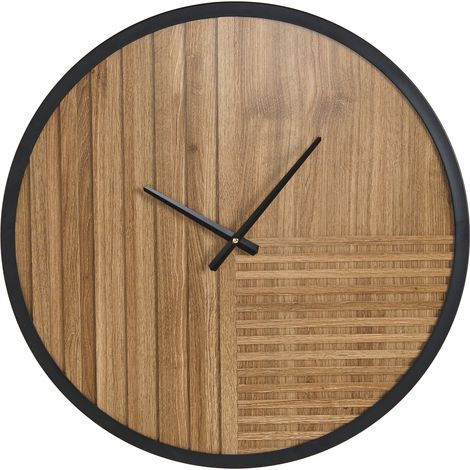 Reloj de pared sin números estilo rústico redondo reloj decorativo marrón Durtal (1/5)