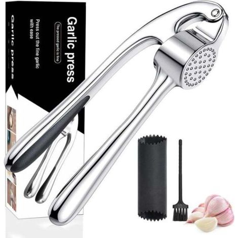 Ortviai Professional Stainless Steel Garlic Press, easy to clean and durable--DTEKGAZ