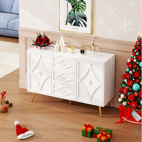 mobile credenza 120x40x80 con cassetti bianco OKMYHOME (1/5)