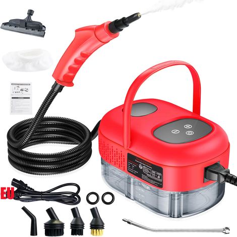 Nettoyeur vapeur haute pression 2500 W, nettoyeur vapeur portatif pour le nettoyage des joints de voiture et des sols (rouge) (1/5)