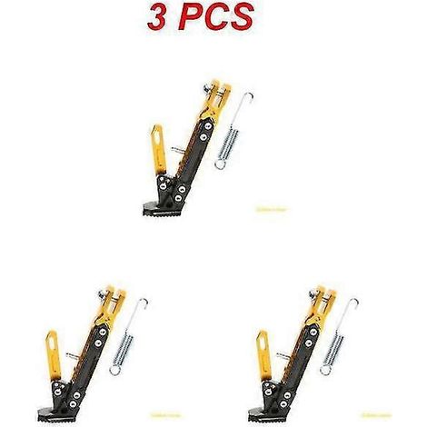 1–4 Stück Motorrad-Seitenständer, verstellbare Fußstütze, Parkständer für Elektromotorräder – Gold, 3 Stück