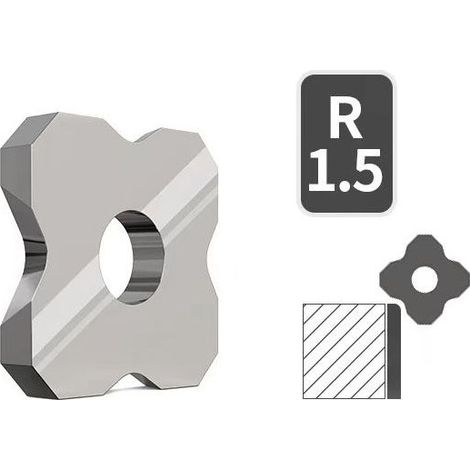 Lame de chanfreinage R1.5 Outil de finition pour le placage de chants, outil de biseautage pour le travail du bois, outil pour plaquer les chants, panneau PVC sans peinture, couteau de finition pour p (1/5)