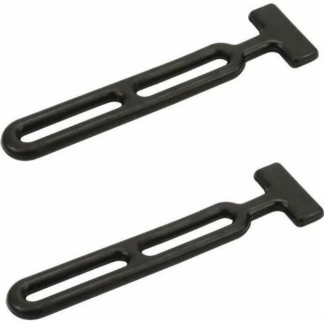 – Lot de 2 tendeurs caoutchouc élastique 190mm – Système extensible pour porte-vélo, capot voiture, remorque, jardin, piscine (1/2)