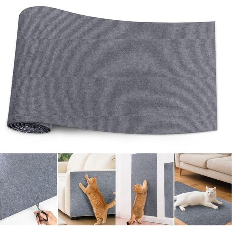 Tapis Griffoir Chat Autocollant, Protection Canapé Chat Anti-Griffe, Tapis Grattoir Self-Adhésif, DIY Griffoir Mural et Canapé, Protection Meubles,pour Protège Les (Gris 200CM) (1/5)