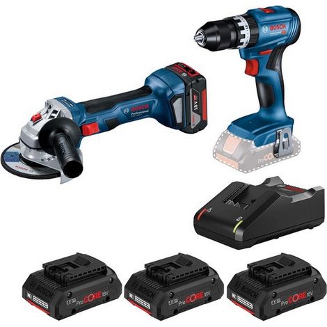 1CF KIT Minismerigliatrice GWS 18V-7 + Trapano GSB 18V-45 + Set ricarica